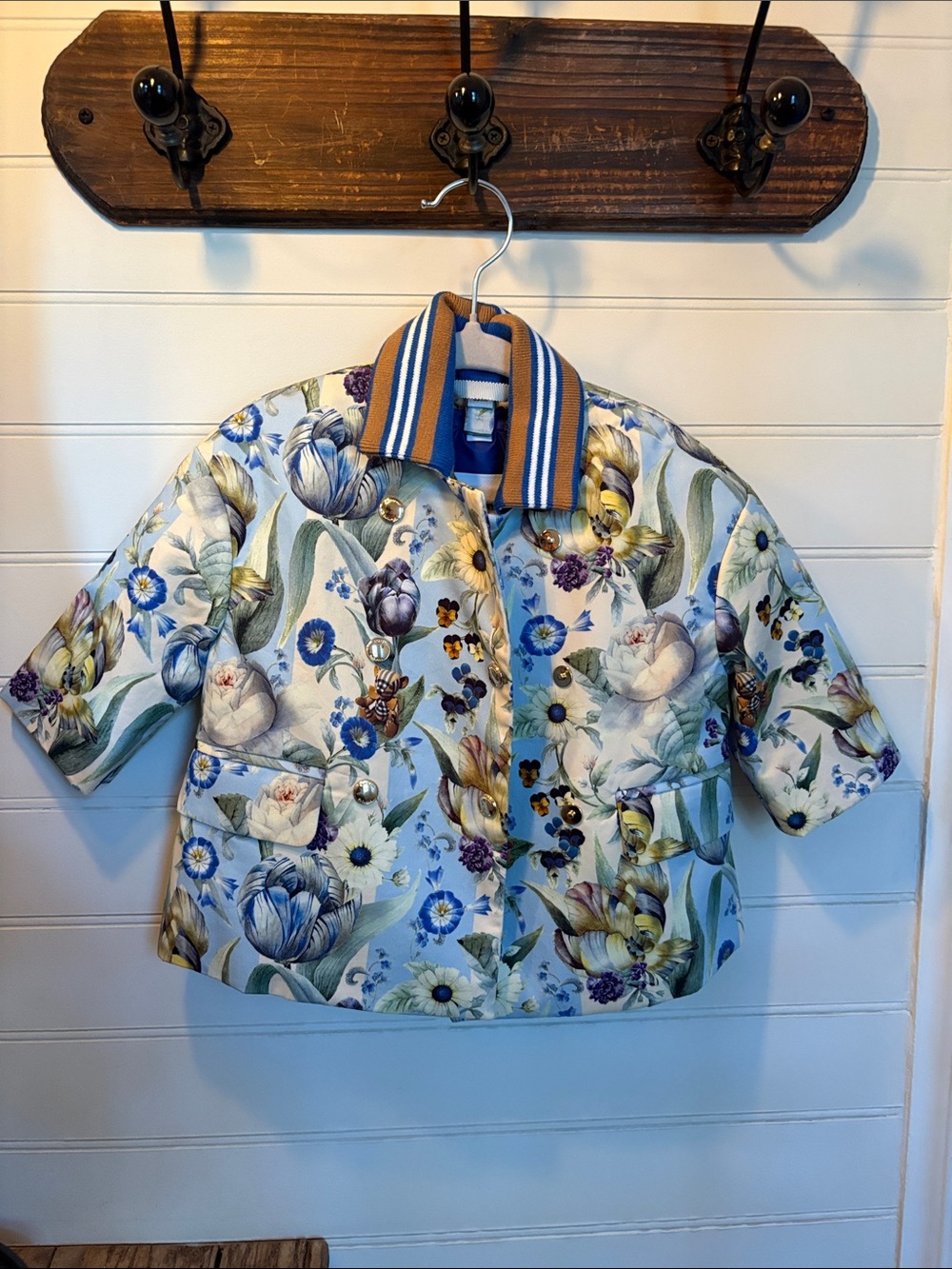 Burberry Floral Baby Pea Coat with Vest NWT
